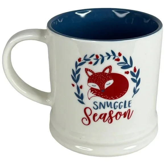 Threshold Christmas Snuggle Season Mug Fox White Blue Cup Target Home - Picture 4 of 8